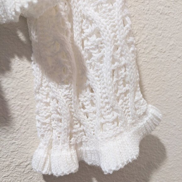 H&M Ruffle-Trimmed Pointelle Knit Sweater M - Picture 3 of 8